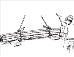 L’ouverture des crochets est tournée vers l’extérieur en tout temps afin d’éviter le décrochage accidentel des élingues.